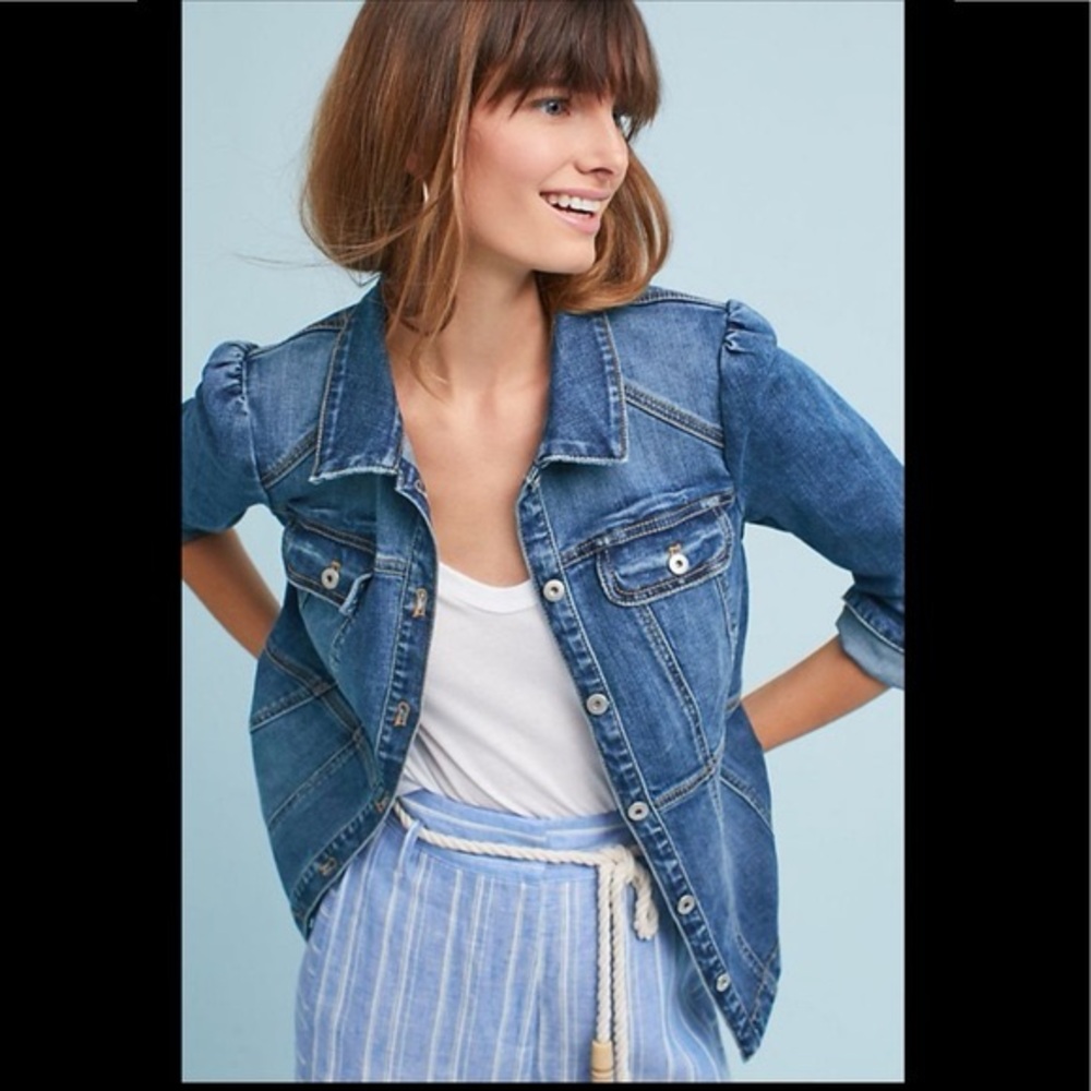 Anthropologie Pilcro and the letterpress Ruched Sleeve Jacket size s